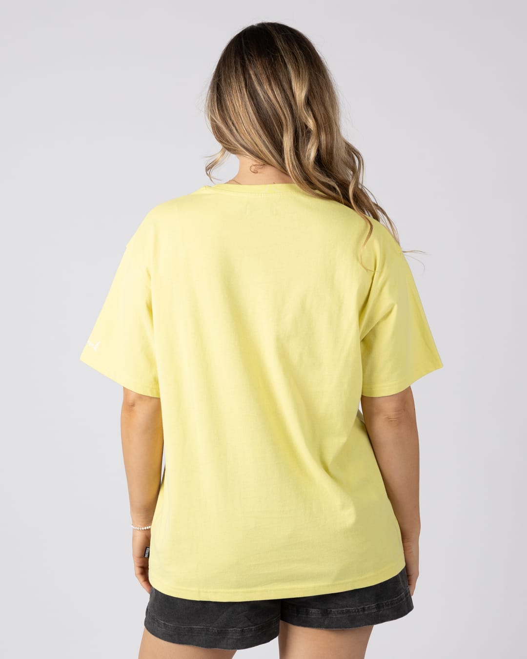 Hebe Womens Short Sleeve Oversized T-Shirt in Yellow