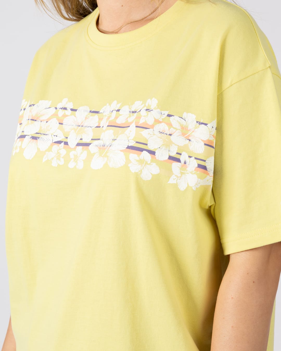 Hebe Womens Short Sleeve Oversized T-Shirt in Yellow