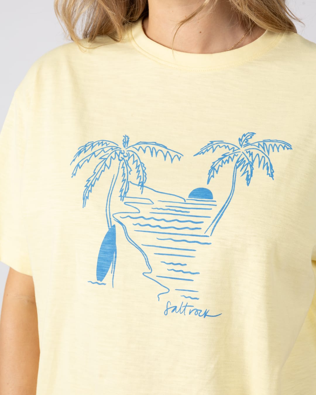 Saltwater Womens Short Sleeve T-Shirt in Light Yellow