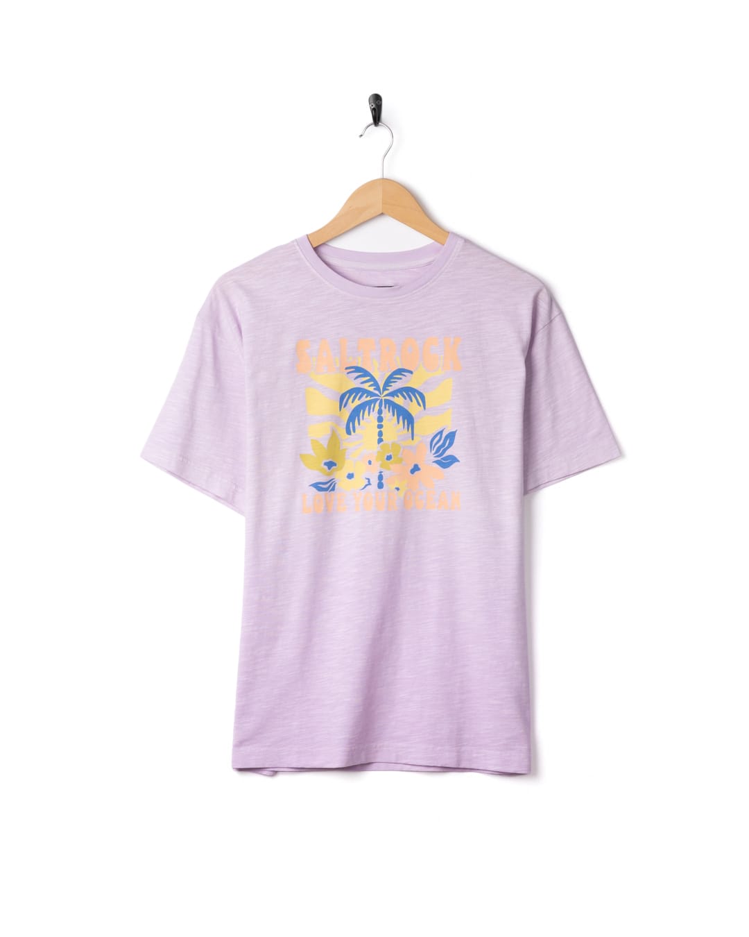 Sun Daze Womens Short Sleeve Tee in Light Purple