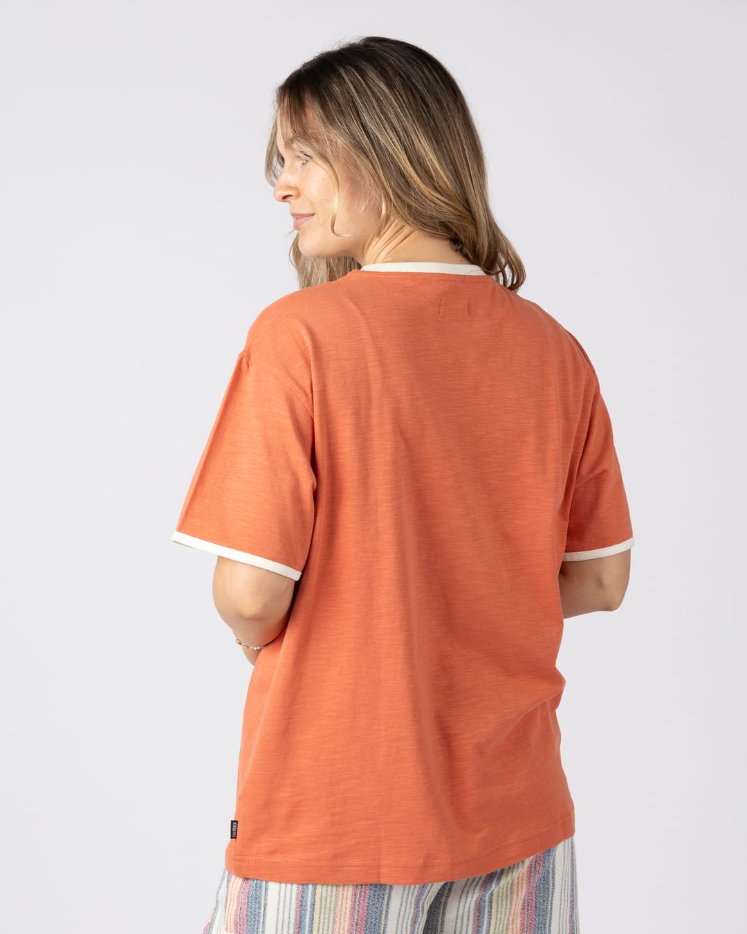 Waves For Days Womens Short Sleeve T-Shirt in Light Orange