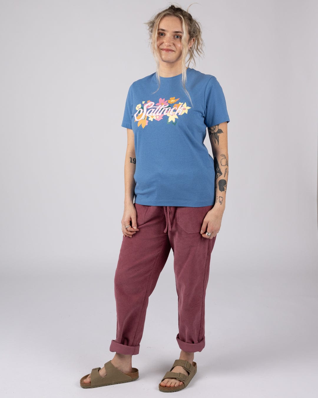 Trader Daze Womens Short Sleeve T-Shirt in Bright Blue