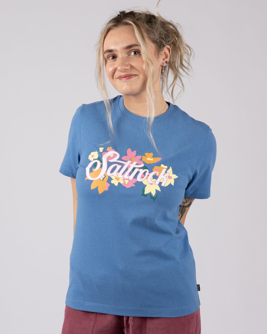 Trader Daze Womens Short Sleeve T-Shirt in Bright Blue