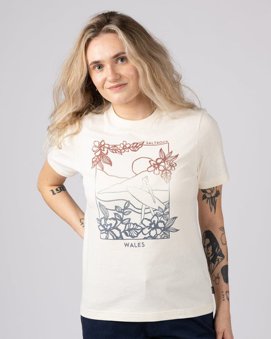 Happy Place Wales Womens Short Sleeve T-Shirt in Cream