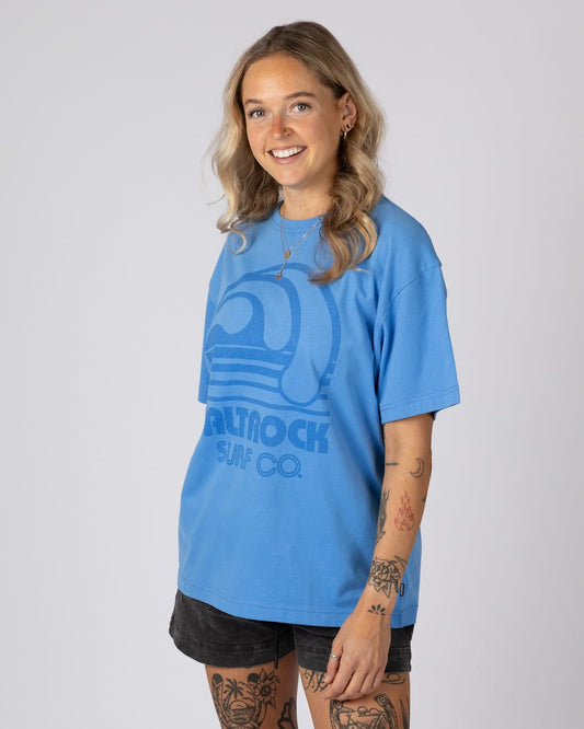 Barrel Surf Womens Short Sleeve Tee in Bright Blue