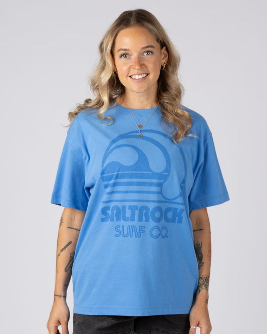 Barrel Surf Womens Short Sleeve Tee in Bright Blue