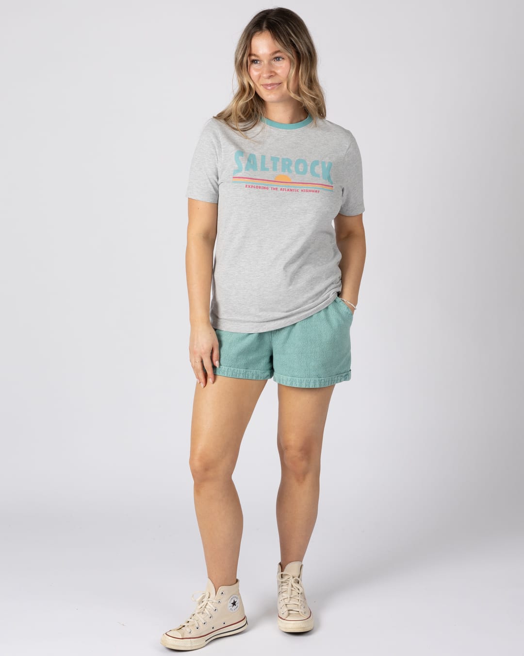 Scape Womens Short Sleeve Tee in Grey