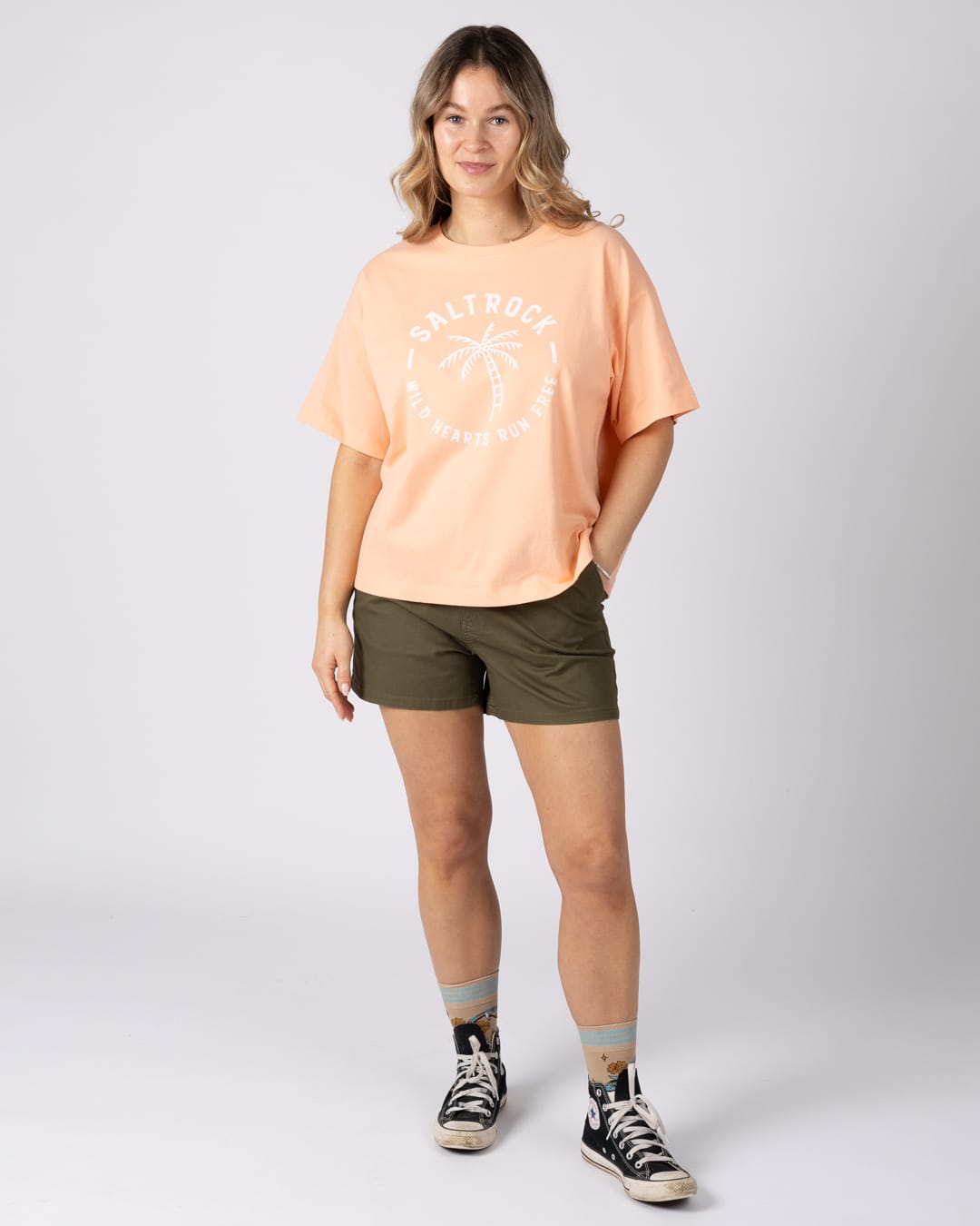 Run Free Womens Short Sleeve Tee in Light Pink