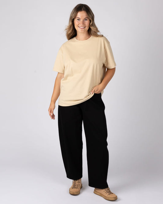 Perfect Set Womens Oversized Short Sleeve T-Shirt In Cream