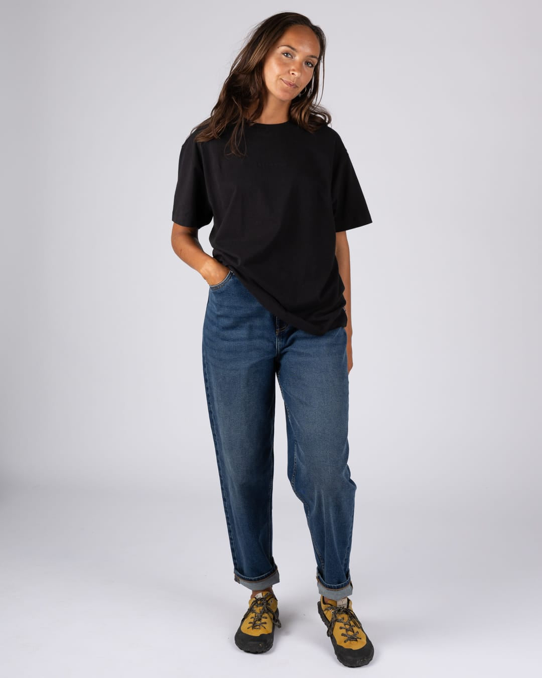 Perfect Set Womens Oversized Short Sleeve T-Shirt In Black
