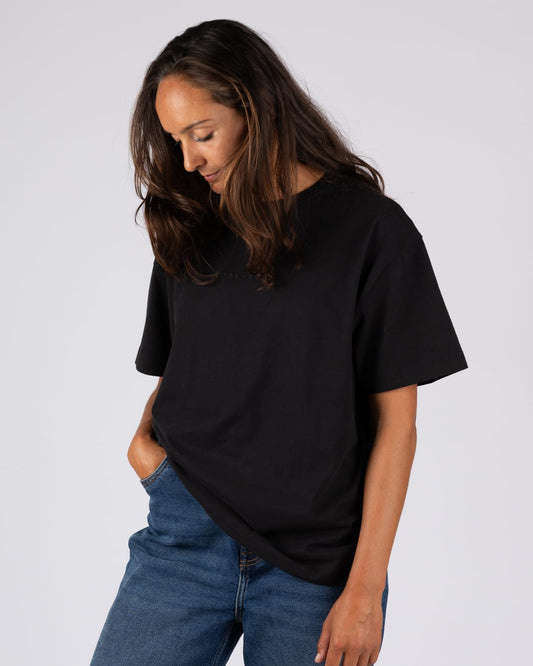 Perfect Set Womens Oversized Short Sleeve T-Shirt In Black