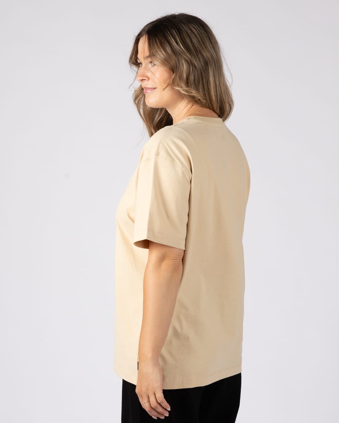 Perfect Set Womens Oversized Short Sleeve T-Shirt In Cream