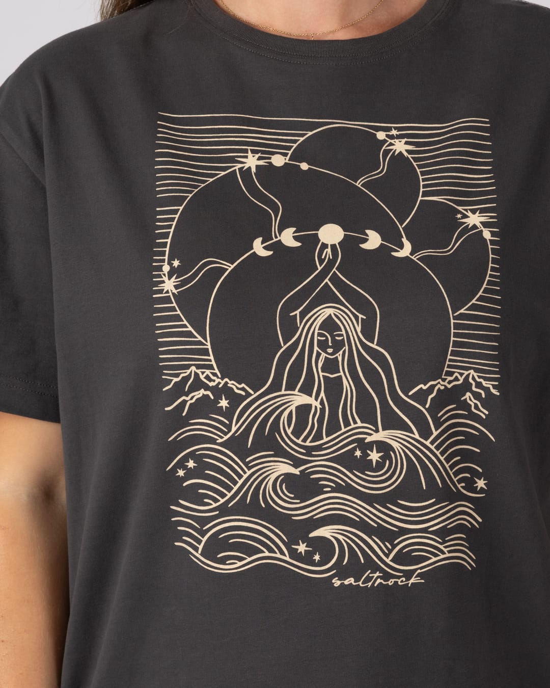 Calm Seas - Oversized S/S Tee - DARK GREY