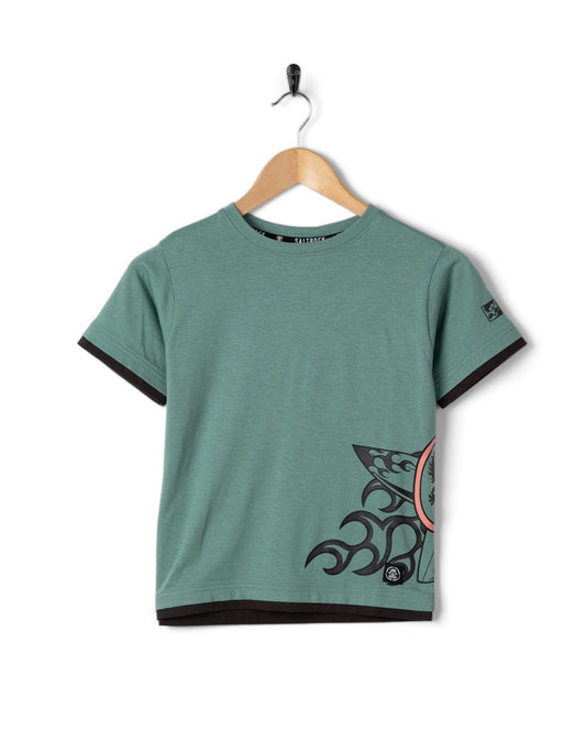 Fire Tok Side - Kids Oversized T-Shirt - Blue