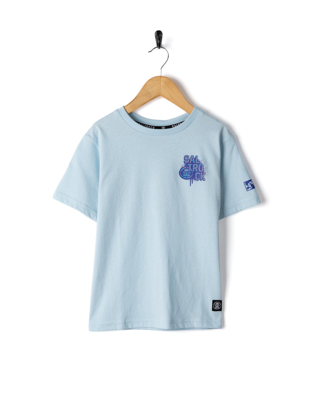 Tok Stencil - Kids Short Sleeve T-Shirt - Light Blue