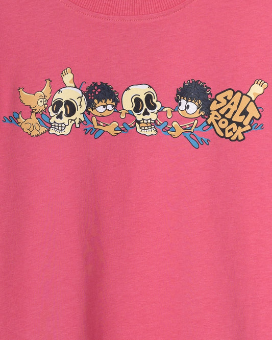 Lush Line Up Kids Short Sleeve Tee Bright Pink - SS26