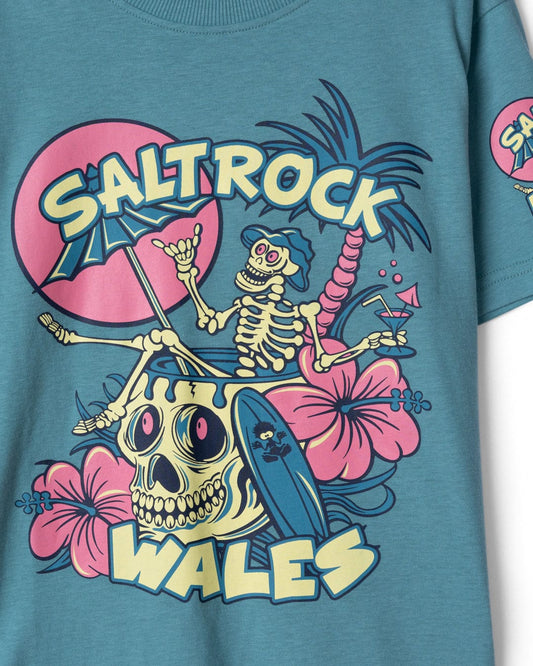 Sip “N”Dip Wales - Kids Short Sleeve T-Shirt - Blue