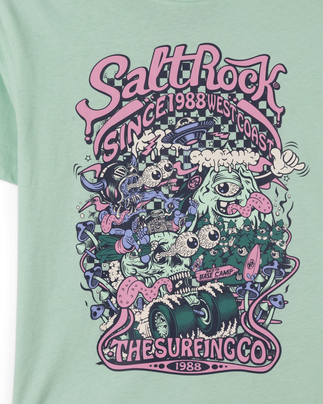 Racing To Base Kinds Oversized Short Sleeve T-Shirt In Light Green