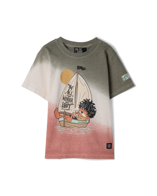 Toe The Line Kids Tie Dye Classic Short Sleeve T-Shirt In Cream