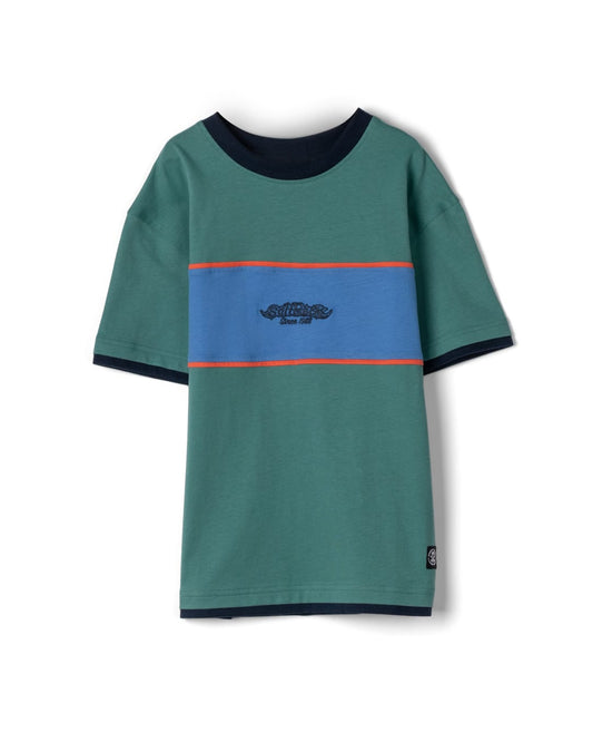 Heritage Badge Kids Oversized Short Sleeve T-Shirt in Green
