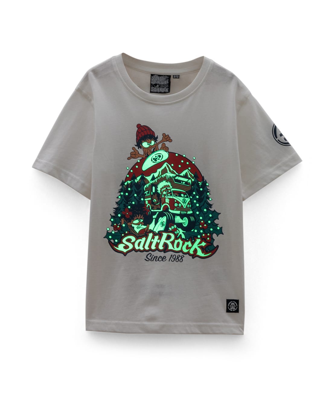 Merry Tokmas Kids Glow in the Dark Oversized T-Shirt in Cream