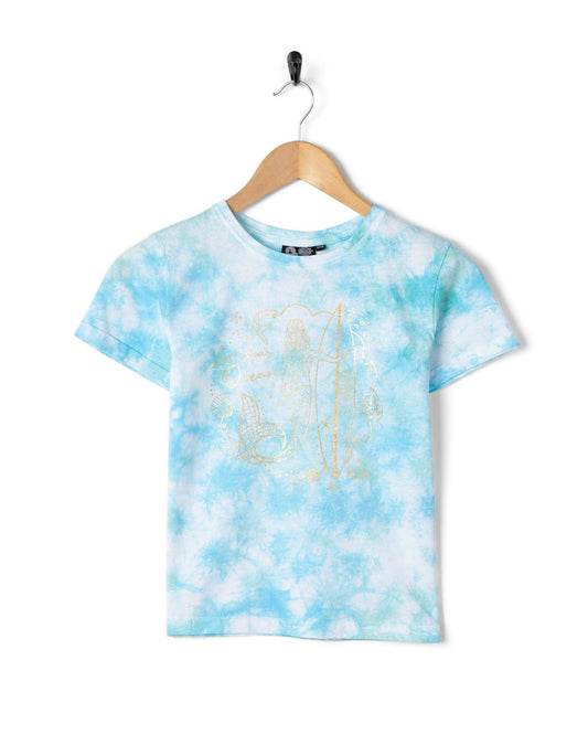 Mermaid Surf - Kids T-Shirt - Turquoise/White