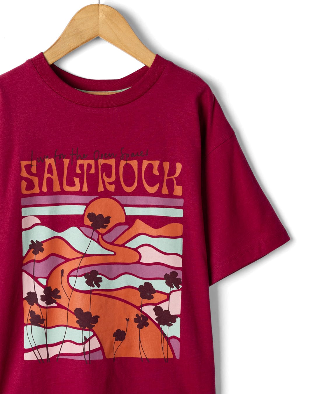 Vista Landscape - Womens Short Sleeve T-Shirt - Pink