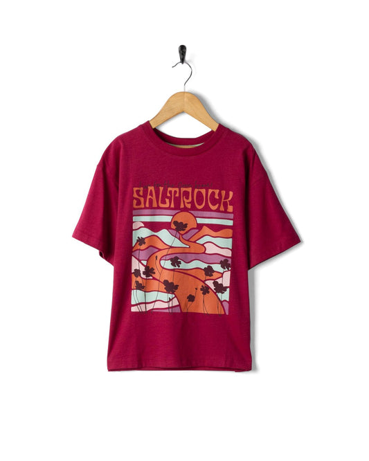 Vista Landscape - Womens Short Sleeve T-Shirt - Pink