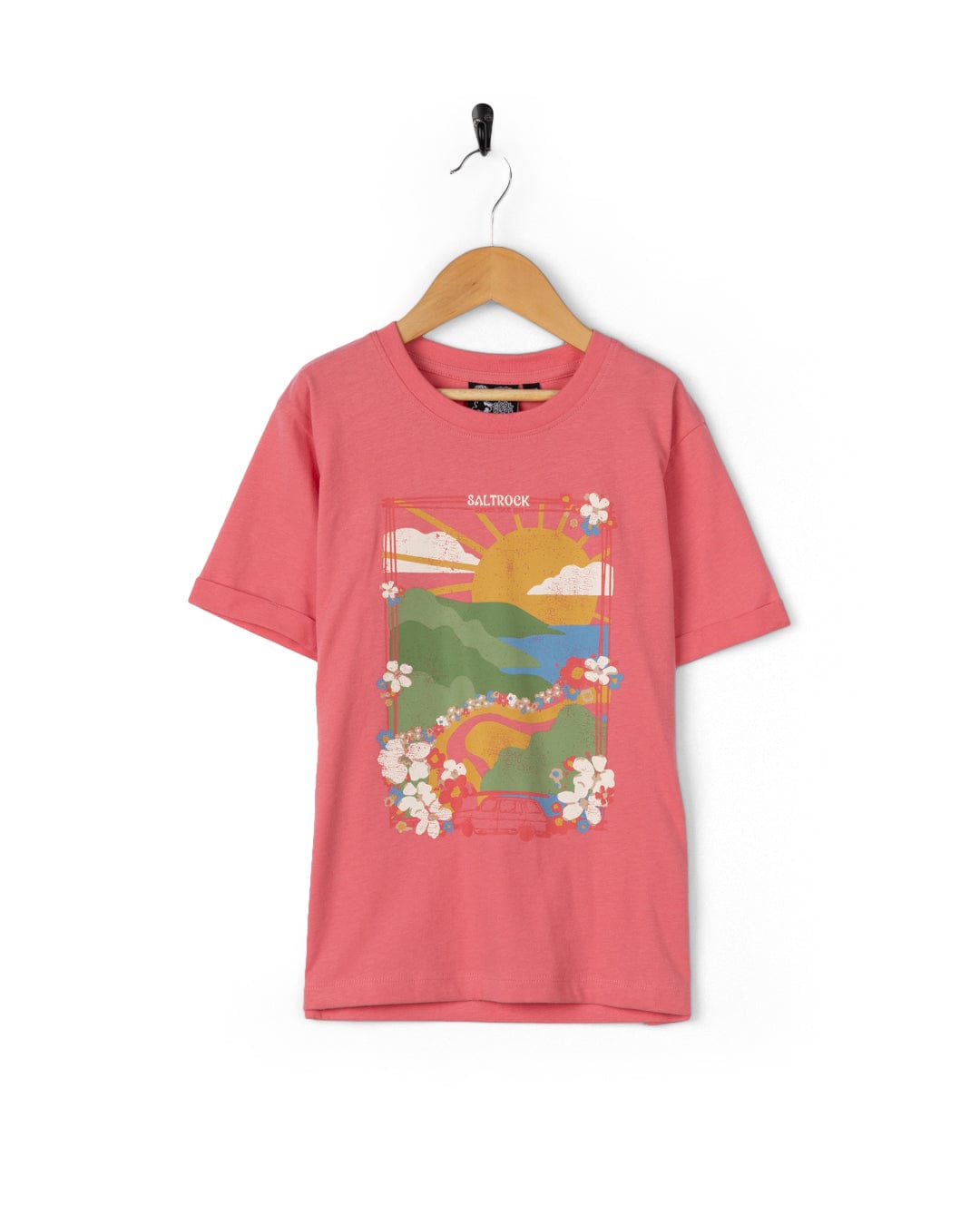 Highway - Girls Short Sleeve T-Shirt - Bright Pink