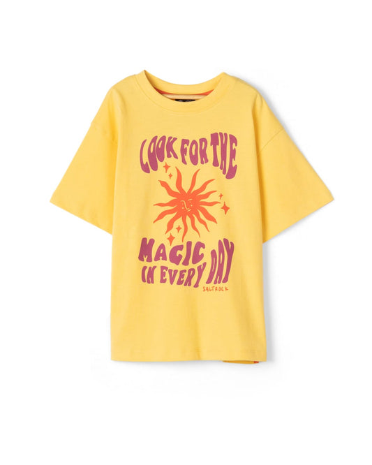 Magic Everyday Kids Oversized Short Sleeve T-Shirt In Yellow