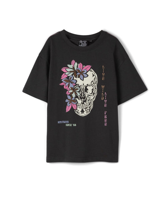 Calavera Kids Oversized T-Shirt in Grey