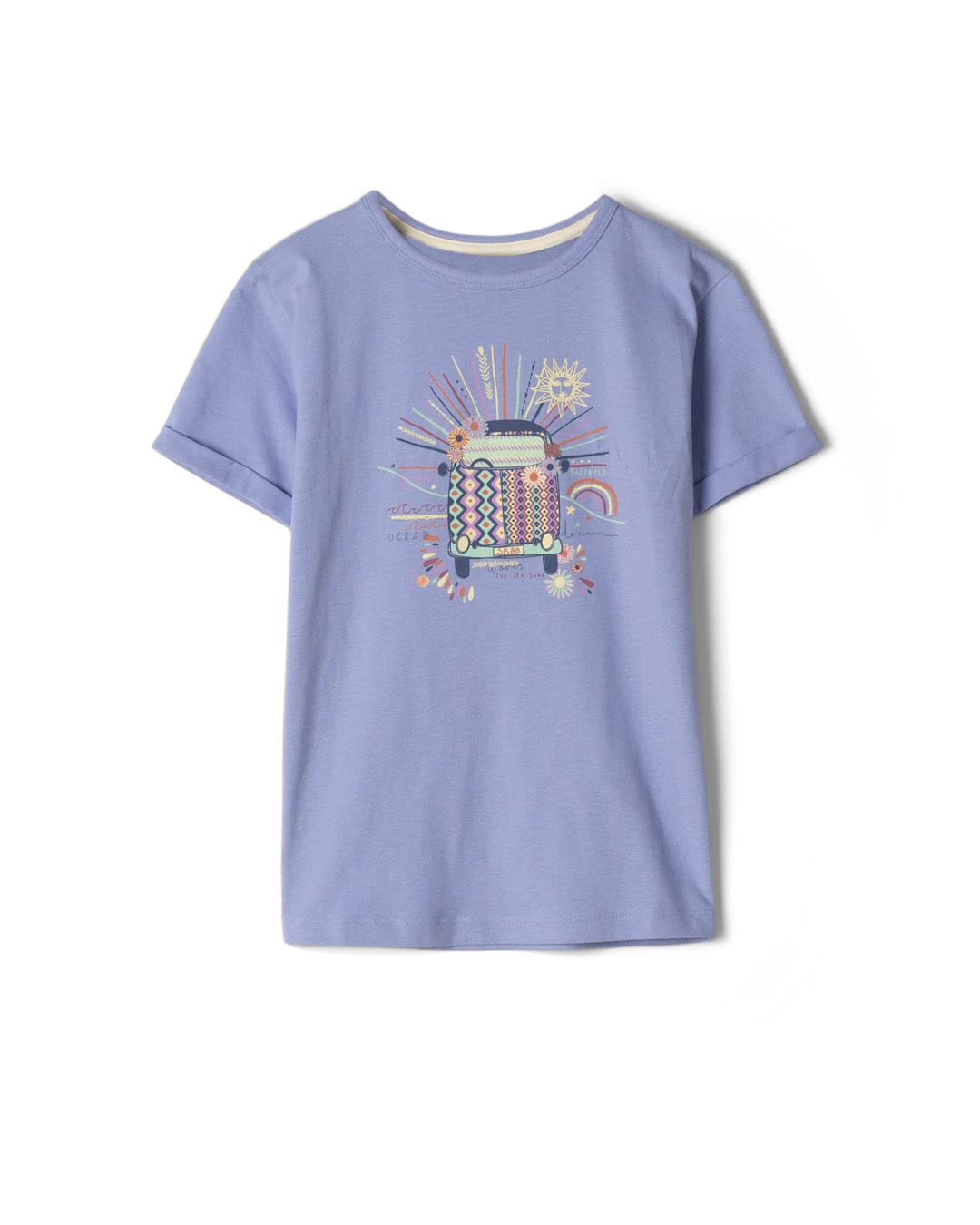 Patchwork Camper Kids T-Shirt in Lilac
