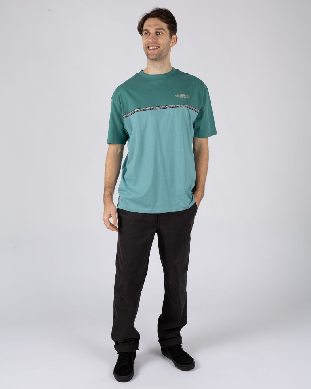 Heritage Logo Mens Short Sleeve T-Shirt in Teal