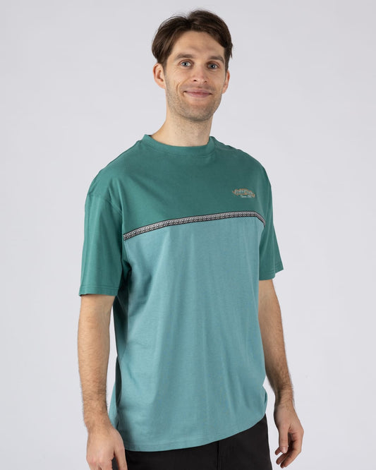 Heritage Logo Mens Short Sleeve T-Shirt in Teal