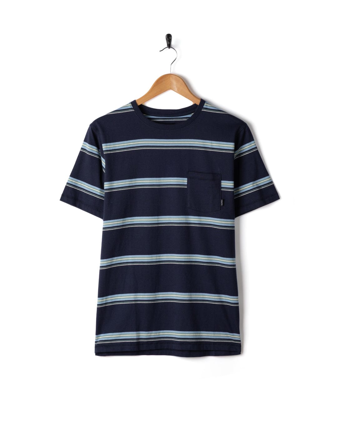 Race - Mens Striped T-Shirt - Blue