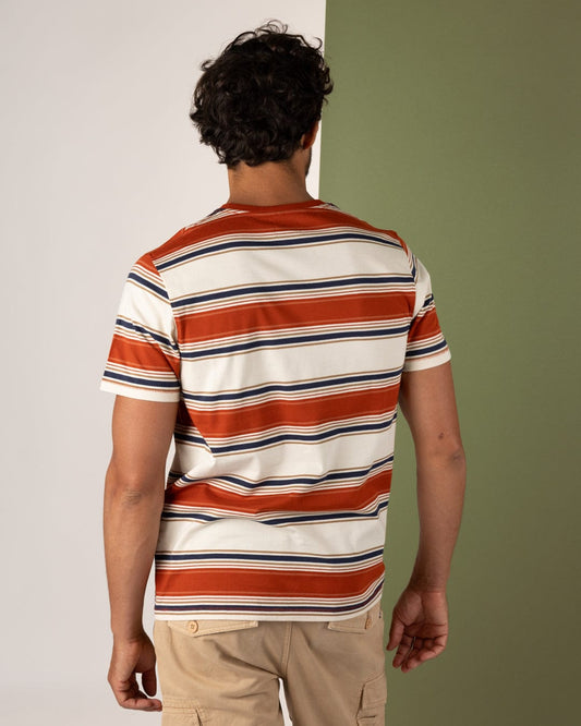 Race - Mens Striped T-Shirt - Orange