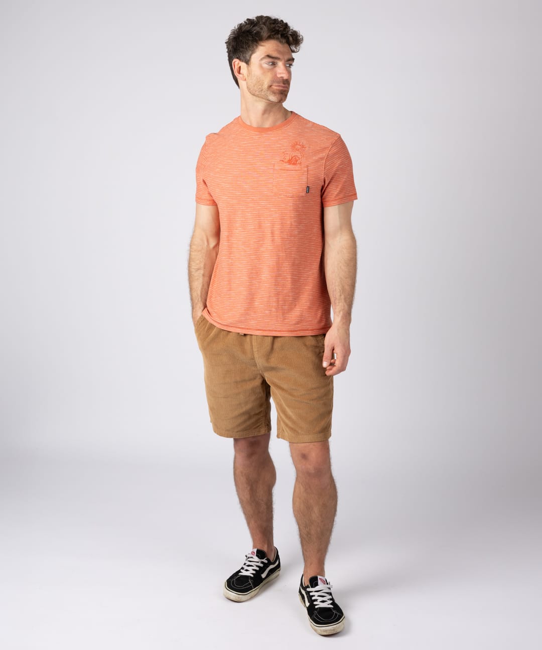 Mermaid Rise Mens Short Sleeve T-Shirt in Light Orange