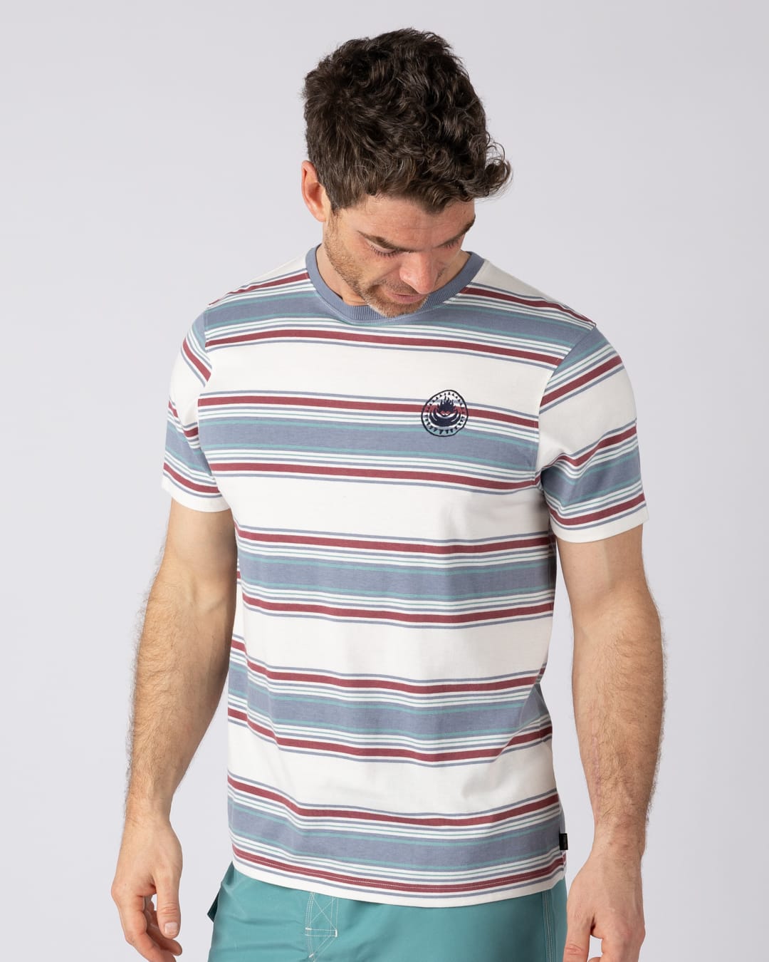Race Heritage Mens Short Sleeve T-Shirt in Cream