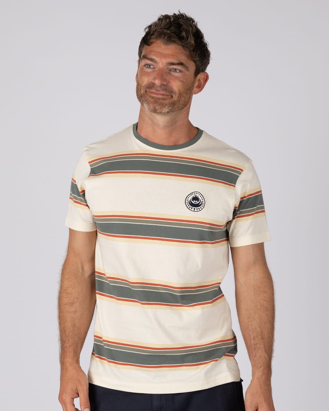 Race Heritage Mens T-Shirt in in Cream/Green