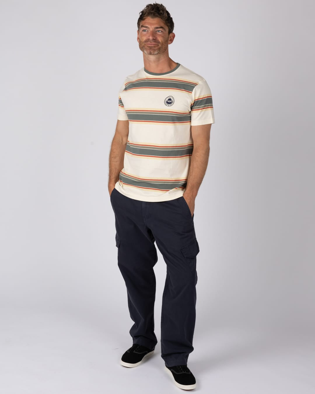 Race Heritage Mens T-Shirt in in Cream/Green