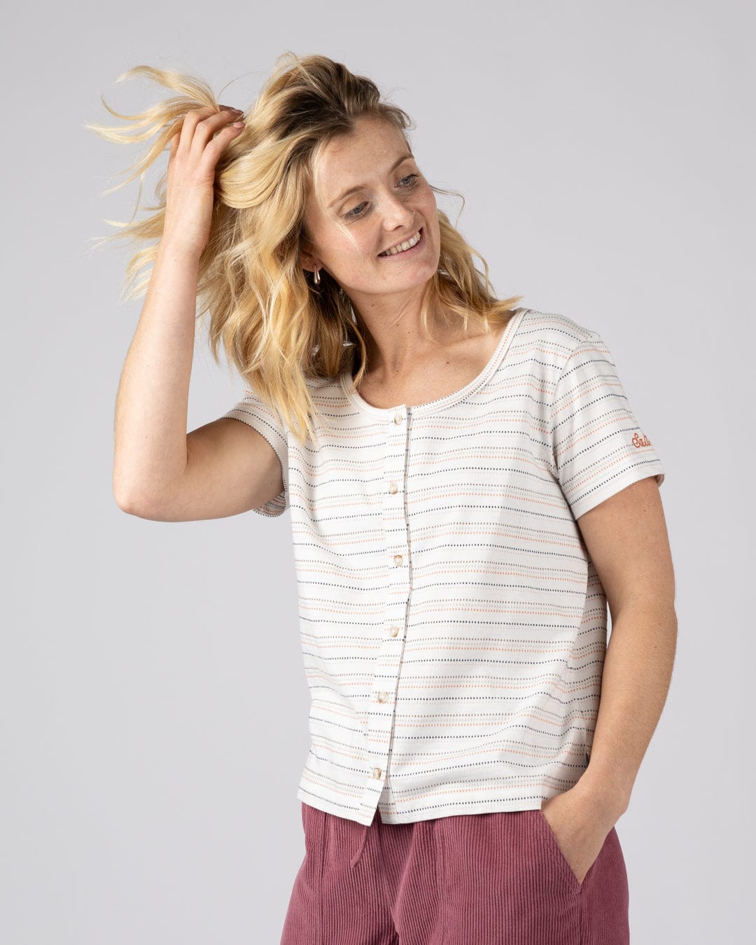 Jenn - Womens Short Sleeve T-Shirt - Cream