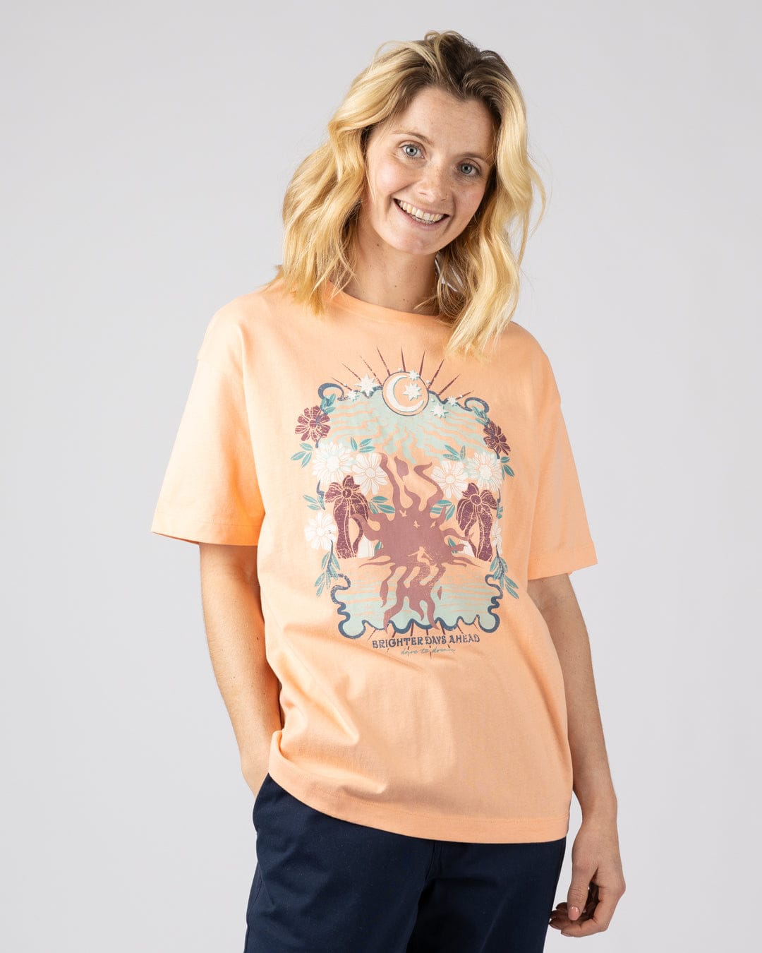 Better Days - Womens Oversized Short Sleeve T-shirt - Orange