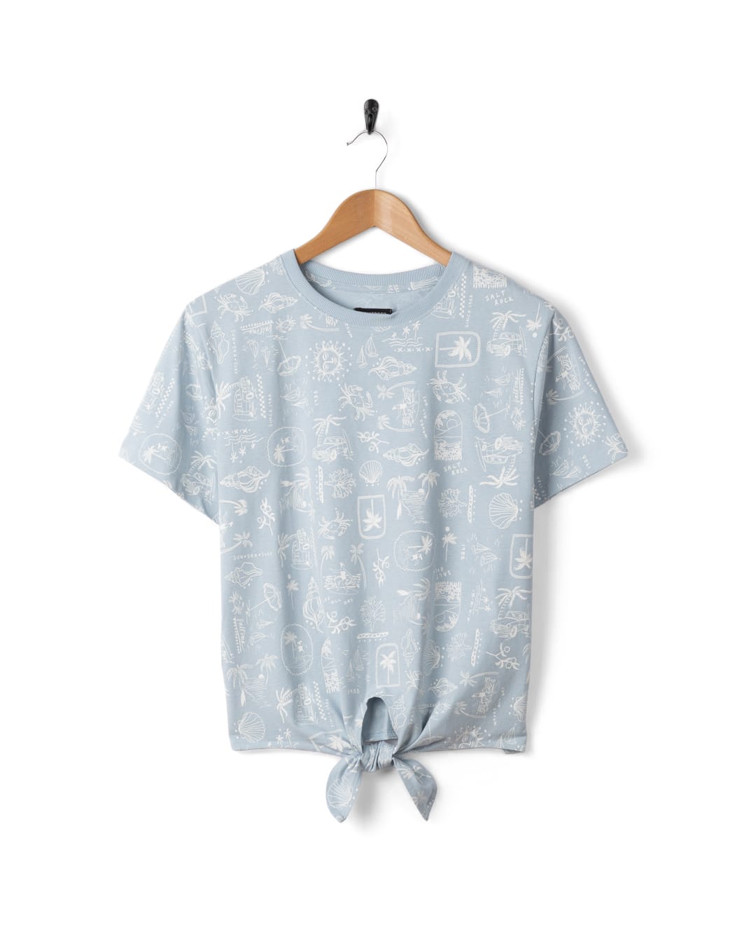 Island Life Womens Short Sleeve Tee in Light Blue