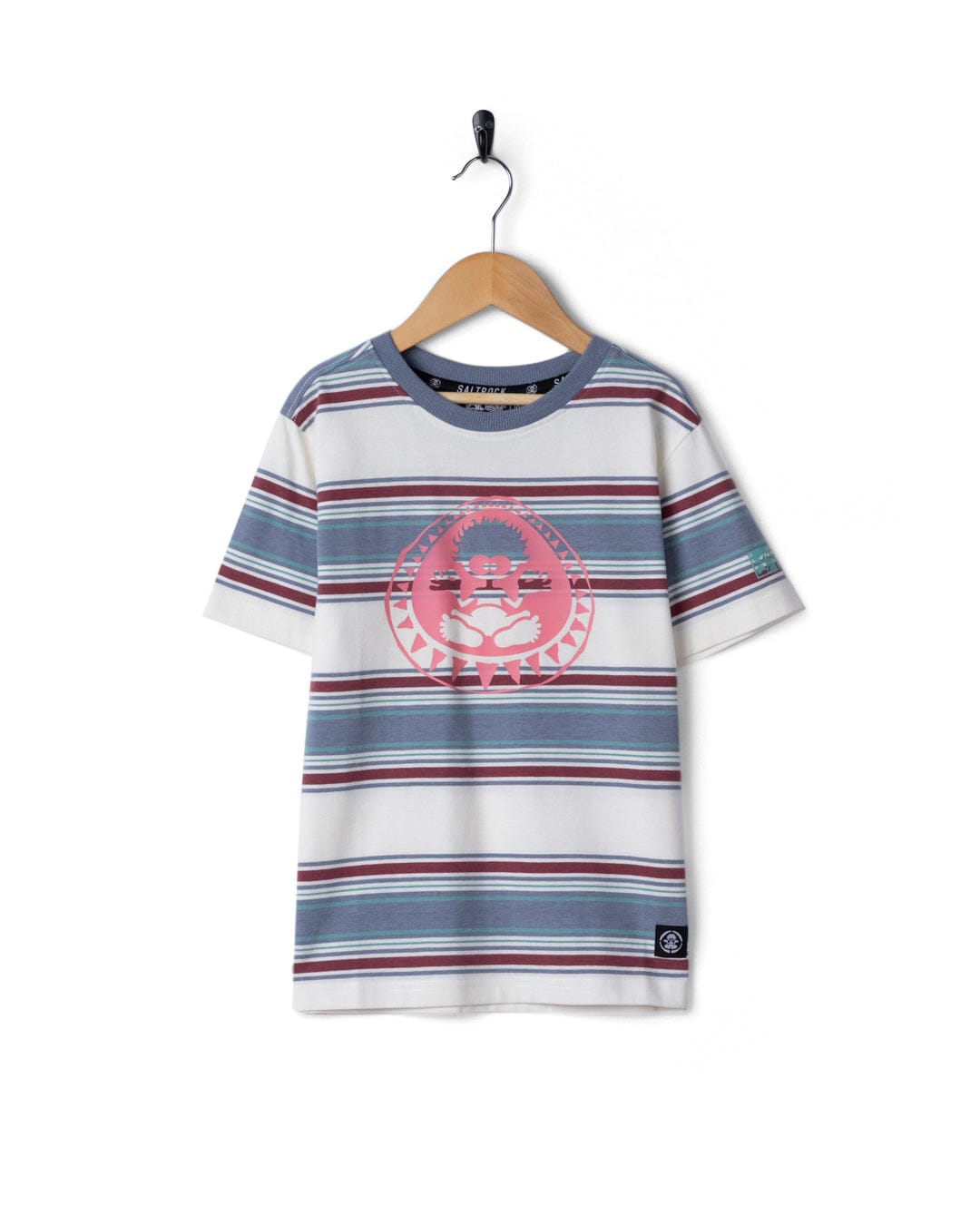 Origin Tok Stripe Kids Short Sleeve T-Shirt in Cream