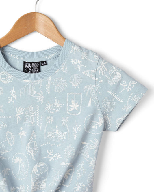 Island Life Kids Short Sleeve T-Shirt in Light Blue