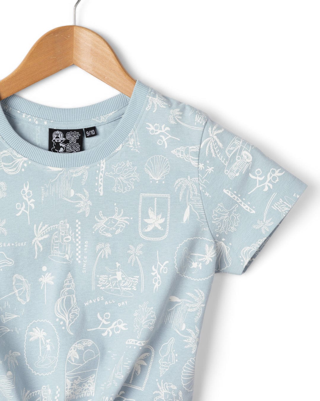 Island Life Kids Short Sleeve T-Shirt in Light Blue