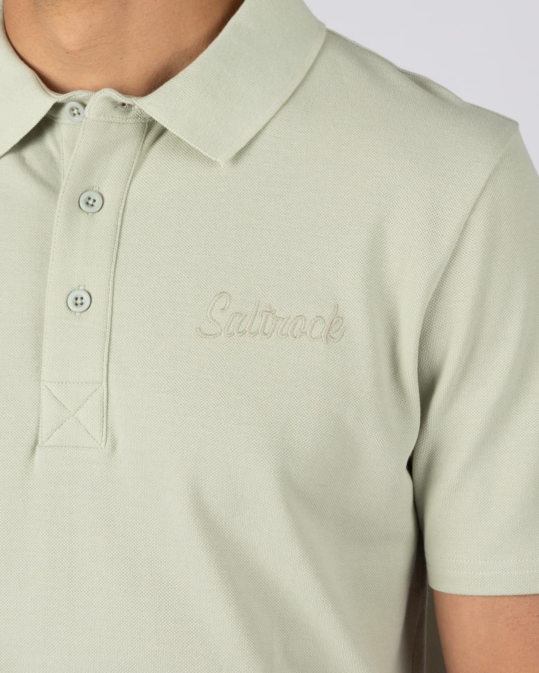 Script Mens Polo in Short Sleeve In Light Green