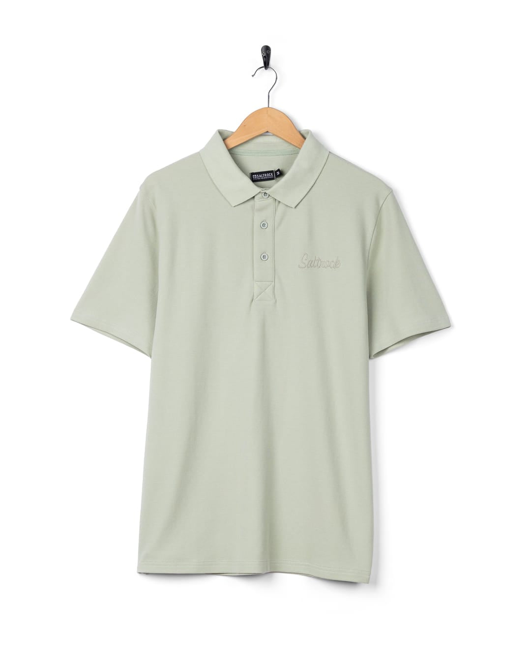 Script Mens Polo in Short Sleeve In Light Green