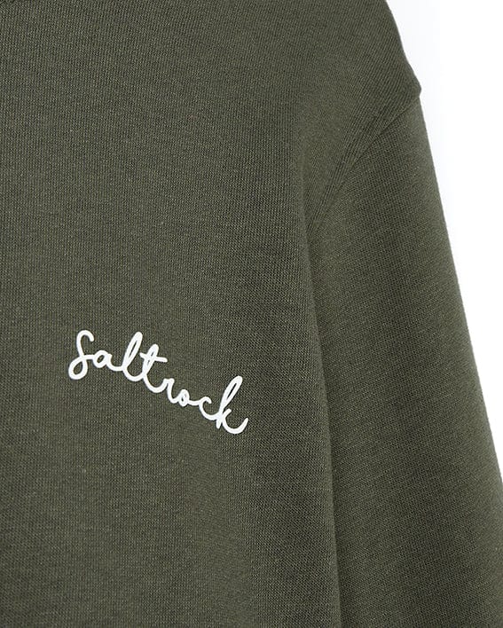 A Velator - Long Sleeve Sweatshirt - Khaki with the word Saltrock written on it.