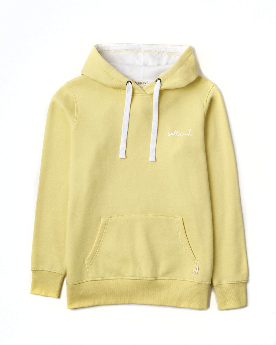The Saltrock Velator - Womens Pop Hoodie - Yellow is a core classic from the Velator range. This yellow hoodie features a white logo on the front, adding a touch of style to your wardrobe.